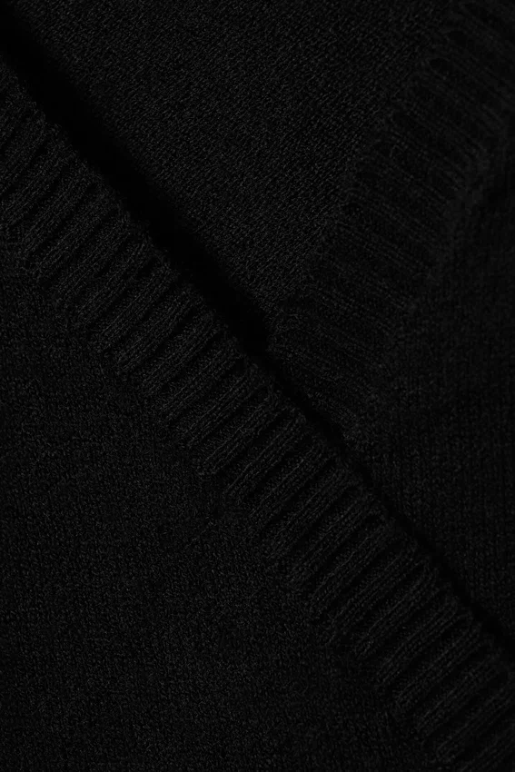 V-Neck Wrap Knit Cardigan – Black V-Neck Wrap Knit Cardigan – Black