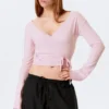 V-Neck Wrap Knit Cardigan – Light Pink V-Neck Wrap Knit Cardigan – Light Pink