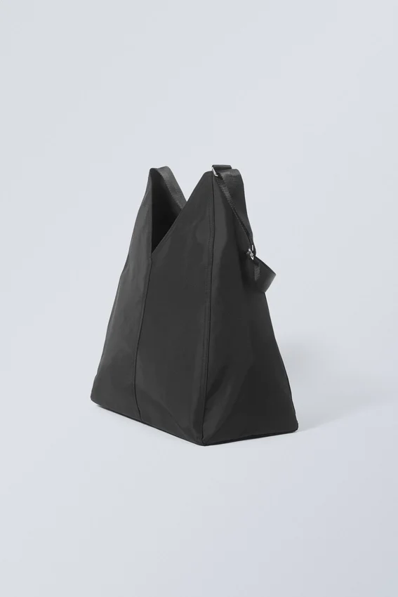 V-Shaped Nylon Shoulder Bag – Black V-Shaped Nylon Shoulder Bag – Black
