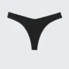 V-Shaped Thong Bikini Bottoms – Black
