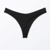 V-Shaped Thong Bikini Bottoms – Black