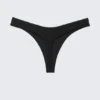 V-Shaped Thong Bikini Bottoms – Black