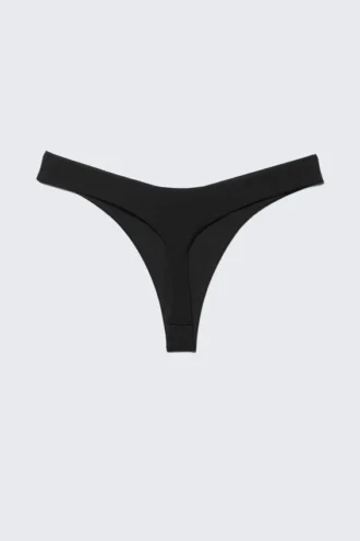 V-Shaped Thong Bikini Bottoms – Black