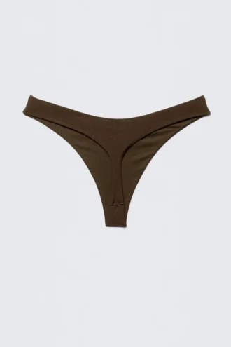 V-Shaped Thong Bikini Bottoms – Dark Brown V-Shaped Thong Bikini Bottoms – Dark Brown