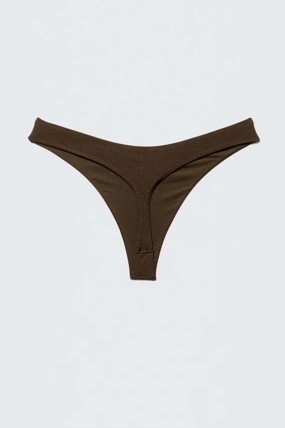 V-Shaped Thong Bikini Bottoms – Dark Brown V-Shaped Thong Bikini Bottoms – Dark Brown