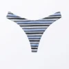 V-Shaped Thong Bikini Bottoms – Striped Blue V-Shaped Thong Bikini Bottoms – Striped Blue