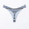 V-Shaped Thong Bikini Bottoms – Striped Blue V-Shaped Thong Bikini Bottoms – Striped Blue