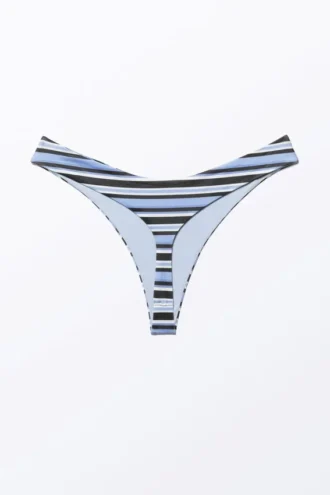 V-Shaped Thong Bikini Bottoms – Striped Blue V-Shaped Thong Bikini Bottoms – Striped Blue