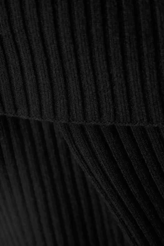 Vanna off Shoulder Zip Cardigan – Black