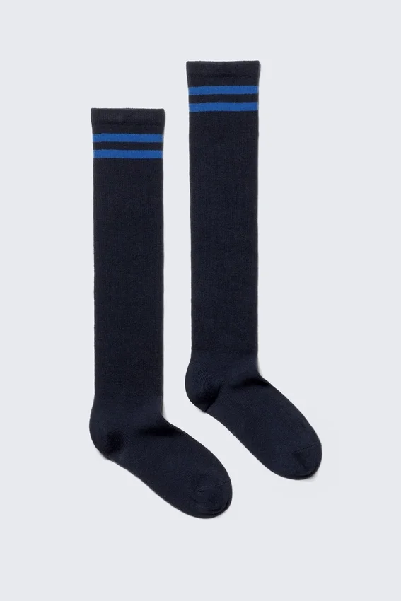 Varsity Knee-High Socks – Striped Dark Blue Varsity Knee-High Socks – Striped Dark Blue