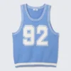 Varsity Knitted Tank Top – Light Blue & White – 92 Varsity Knitted Tank Top – Light Blue & White – 92