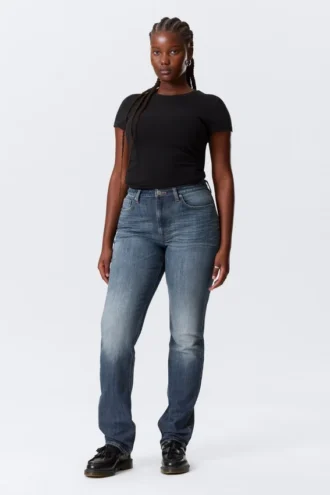 Vega Curve High Waisted Slim Jeans – Blue Hymn – Medium Blue