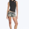 Venus Frayed Low Rise Denim Hotpants – Arizona Blue – Medium Blue Venus Frayed Low Rise Denim Hotpants – Arizona Blue – Medium Blue