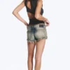 Venus Frayed Low Rise Denim Hotpants – Arizona Blue – Medium Blue Venus Frayed Low Rise Denim Hotpants – Arizona Blue – Medium Blue