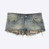 Venus Frayed Low Rise Denim Hotpants – Arizona Blue – Medium Blue Venus Frayed Low Rise Denim Hotpants – Arizona Blue – Medium Blue