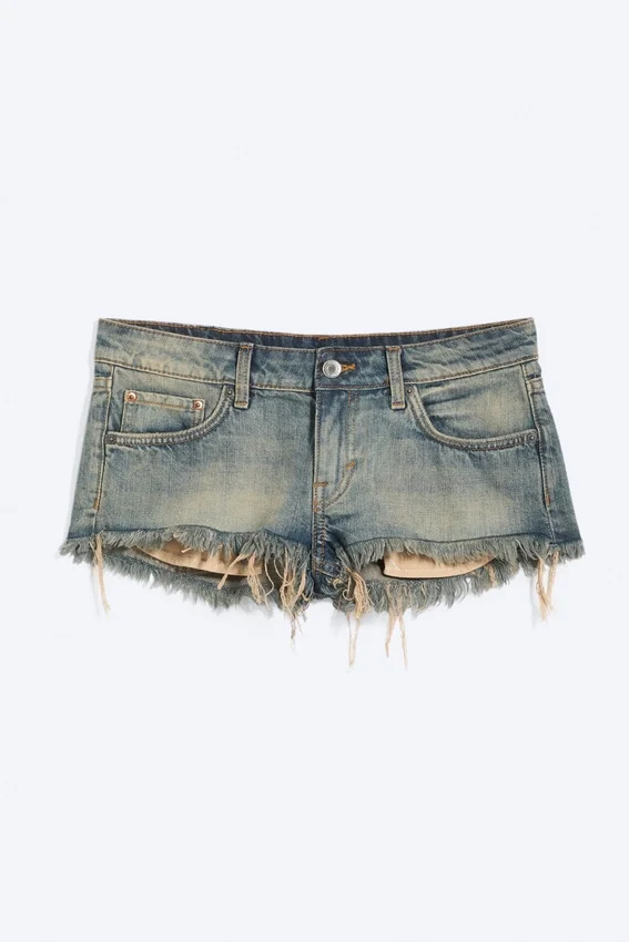 Venus Frayed Low Rise Denim Hotpants – Arizona Blue – Medium Blue Venus Frayed Low Rise Denim Hotpants – Arizona Blue – Medium Blue