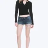 Venus Frayed Low Rise Denim Hotpants – Blue Hymn – Medium Blue Venus Frayed Low Rise Denim Hotpants – Blue Hymn – Medium Blue