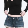 Venus Frayed Low Rise Denim Hotpants – Blue Hymn – Medium Blue Venus Frayed Low Rise Denim Hotpants – Blue Hymn – Medium Blue