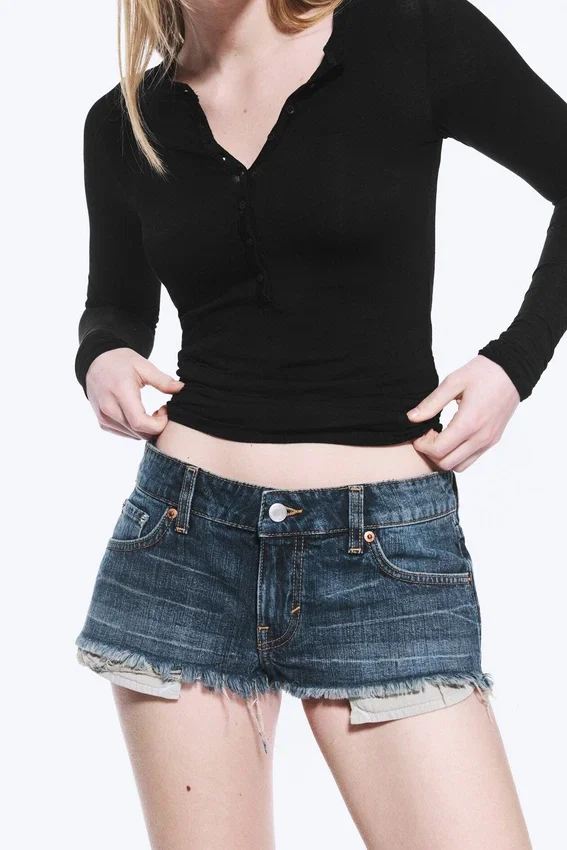 Venus Frayed Low Rise Denim Hotpants – Blue Hymn – Medium Blue Venus Frayed Low Rise Denim Hotpants – Blue Hymn – Medium Blue