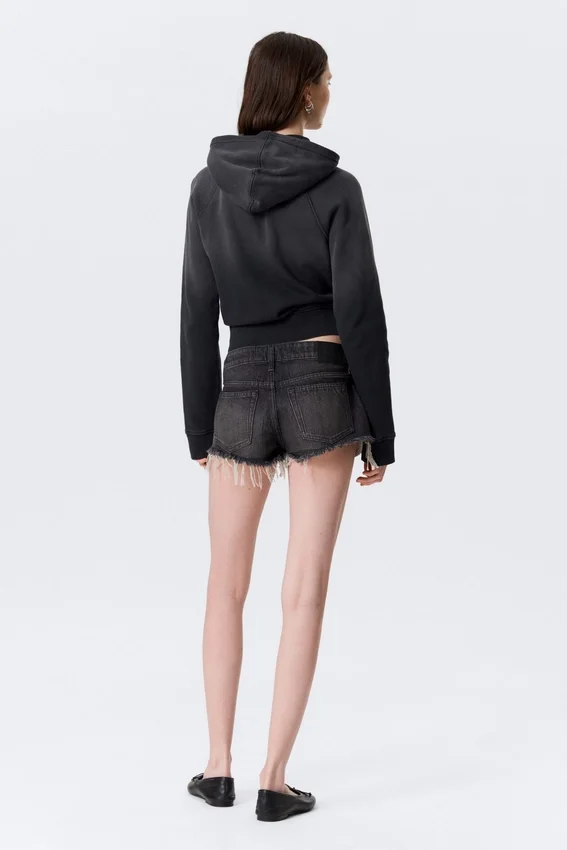 Venus Frayed Low Rise Denim Hotpants – Chelsea Black – Black Venus Frayed Low Rise Denim Hotpants – Chelsea Black – Black