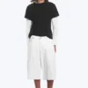Void Mid Rise Loose Long Denim Shorts – Dirty White – White Void Mid Rise Loose Long Denim Shorts – Dirty White – White