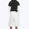 Void Mid Rise Loose Long Denim Shorts – Dirty White – White Void Mid Rise Loose Long Denim Shorts – Dirty White – White