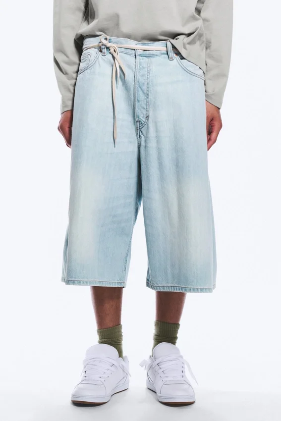 Void Mid Rise Loose Long Denim Shorts – Ghost Blue – Light Blue Void Mid Rise Loose Long Denim Shorts – Ghost Blue – Light Blue