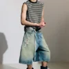 Void Mid Rise Loose Long Denim Shorts – Honey Blue – Light Blue Void Mid Rise Loose Long Denim Shorts – Honey Blue – Light Blue
