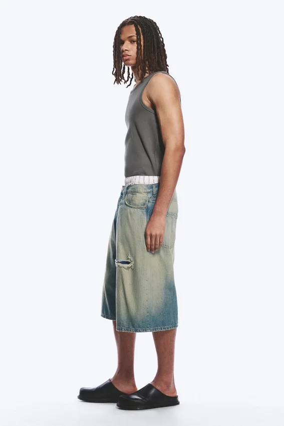Void Mid Rise Loose Long Denim Shorts – Honey Blue – Light Blue Void Mid Rise Loose Long Denim Shorts – Honey Blue – Light Blue