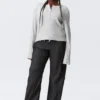 Waffled Long-Sleeved Henley Top – Grey Melange Waffled Long-Sleeved Henley Top – Grey Melange