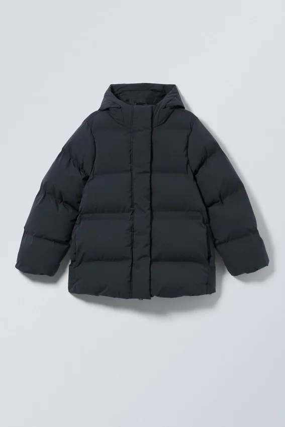 Waisted Puffer Jacket – Dark Blue Waisted Puffer Jacket – Dark Blue