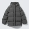 Waisted Puffer Jacket – Dark Grey Waisted Puffer Jacket – Dark Grey