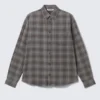 Washed Checked Button-Down Flannel Shirt – Checked Washed Grey Washed Checked Button-Down Flannel Shirt – Checked Washed Grey