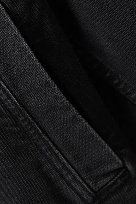 Washed Cotton Canvas Zip-Up Jacket – Washed Black Washed Cotton Canvas Zip-Up Jacket – Washed Black