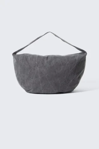 Washed Cotton Crossbody Bag – Washed Dark Grey