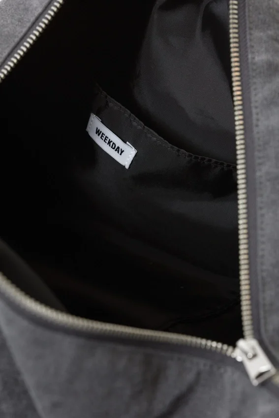 Washed Cotton Crossbody Bag – Washed Dark Grey Washed Cotton Crossbody Bag – Washed Dark Grey