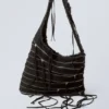 Washed Denim Multi Zip Bag – Black Washed Denim Multi Zip Bag – Black