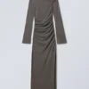 Washed Draped Maxi Dress – Washed Black Washed Draped Maxi Dress – Washed Black