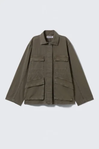 Washed Loose Fit Ripstop Jacket – Dark Mole