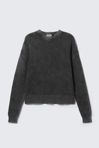 Washed Oversized Boxy Sweater – Washed Black