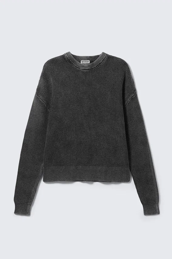 Washed Oversized Boxy Sweater – Washed Black Washed Oversized Boxy Sweater – Washed Black