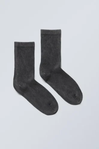 Washed Print Sport Socks – Washed Black Washed Print Sport Socks – Washed Black