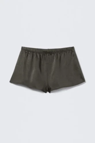 Washed Satin Pyjama Boxers – Washed Dark Grey