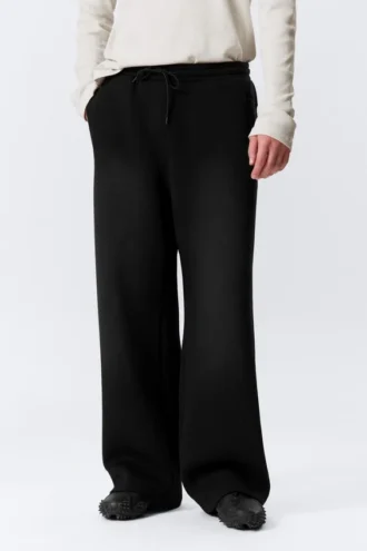 Washed Scuba Sweatpants – Black