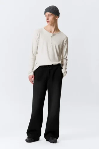 Washed Scuba Sweatpants – Black