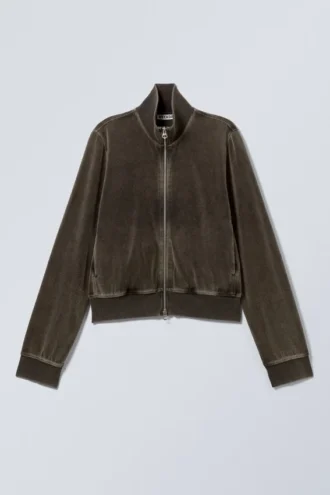 Washed Velvet Mini Jacket – Washed Black