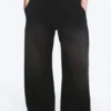 Washed Wide Leg Scuba Sweatpants – Washed Black Washed Wide Leg Scuba Sweatpants – Washed Black