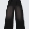 Washed Wide Leg Scuba Sweatpants – Washed Black Washed Wide Leg Scuba Sweatpants – Washed Black
