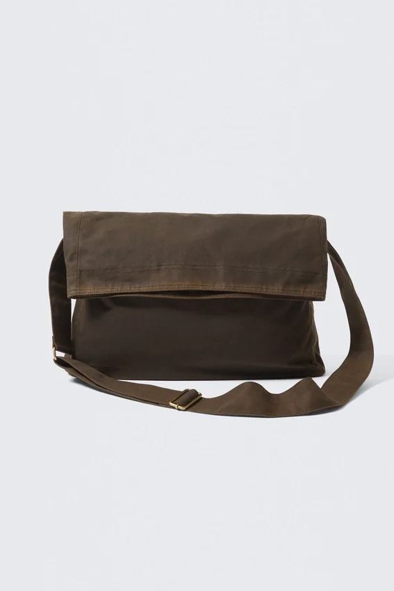 Waxed Cotton Canvas Messenger Bag – Dark Brown Waxed Cotton Canvas Messenger Bag – Dark Brown
