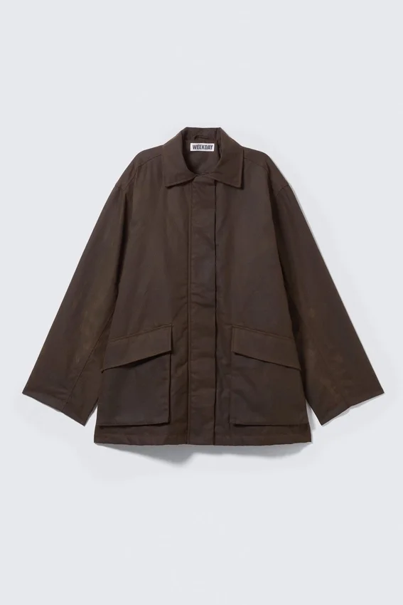 Waxed Cotton Utility Jacket – Dark Brown Waxed Cotton Utility Jacket – Dark Brown